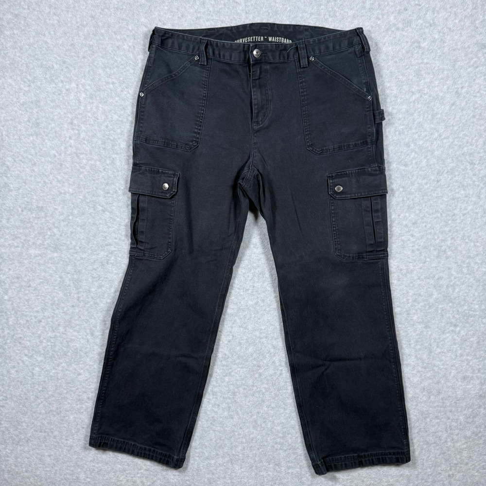 Duluth Trading Co Black Curvesetter Cargo Pants Womens 16x29 Utility Workwear